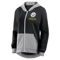 Pittsburgh Steelers Logo Athletic Women's Hit It French Terry Full-Zip Hoodie - Black sale