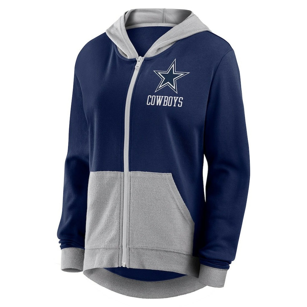 Dallas Cowboys Logo Athletic Women's Hit It French Terry Full-Zip Hoodie - Navy sale
