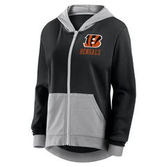 Cincinnati Bengals Logo Athletic Women's Hit It French Terry Full-Zip Hoodie - Black on sale