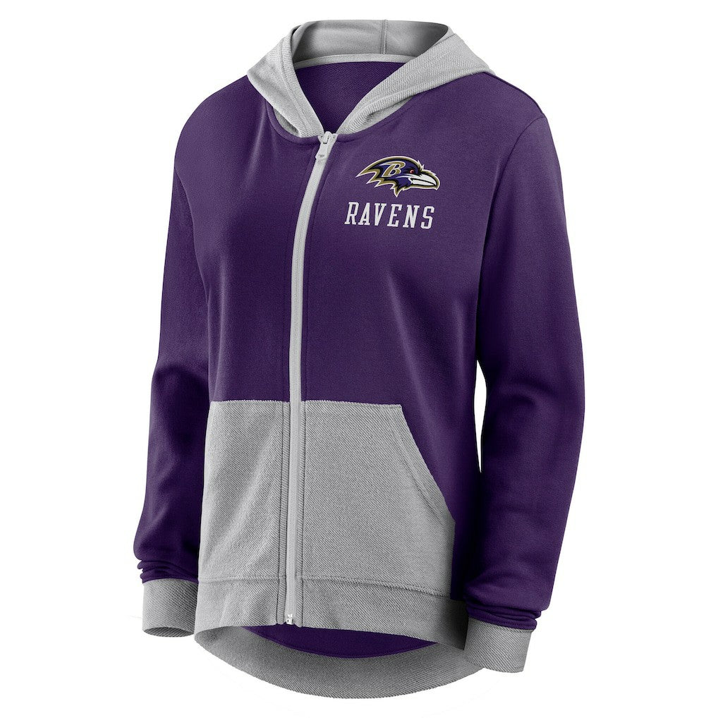 Baltimore Ravens Logo Athletic Women's Hit It French Terry Full-Zip Hoodie - Purple outlet