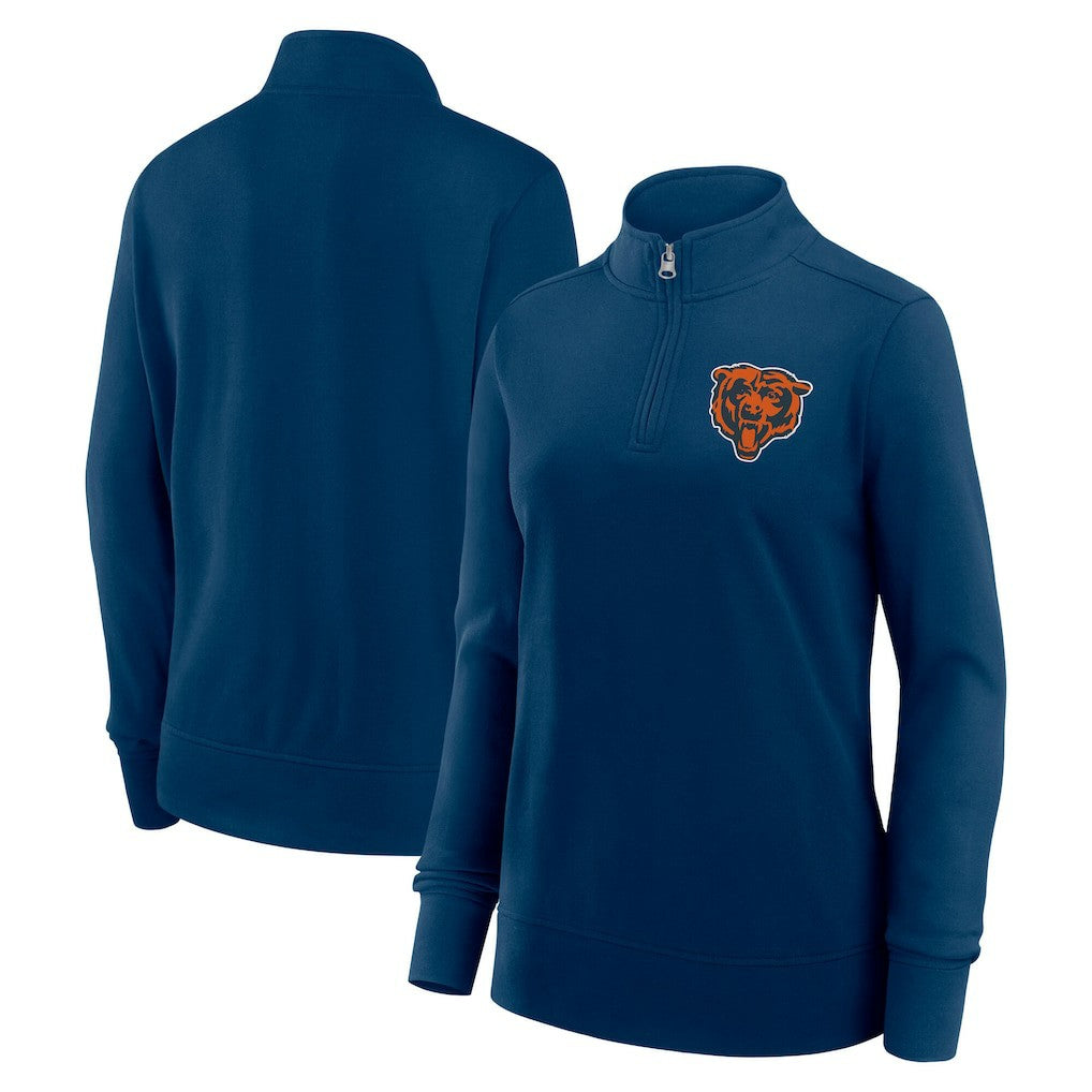Chicago Bears Logo Athletic Women's Velocity Quarter-Zip Jacket - Navy discount