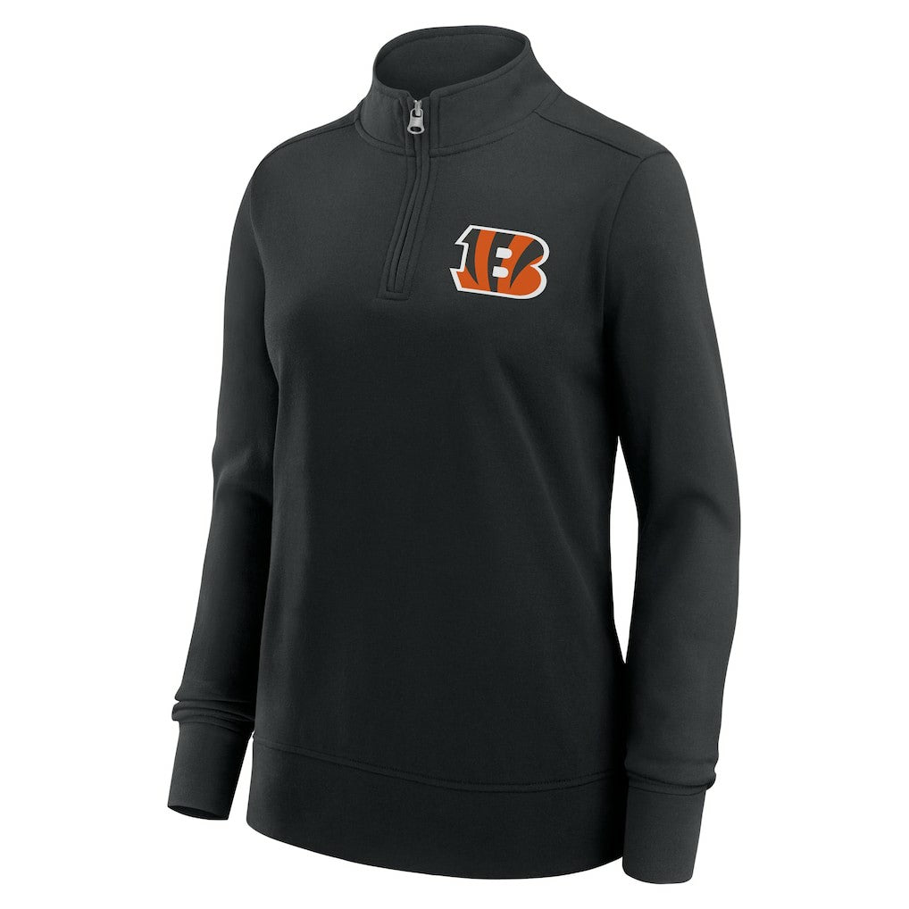 Cincinnati Bengals Logo Athletic Women's Velocity Quarter-Zip Jacket - Black cheap