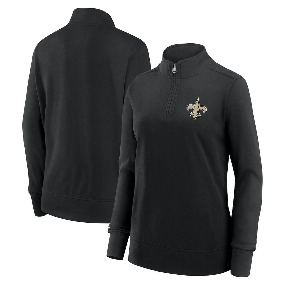 New Orleans Saints Logo Athletic Women's Velocity Quarter-Zip Jacket - Black on sale