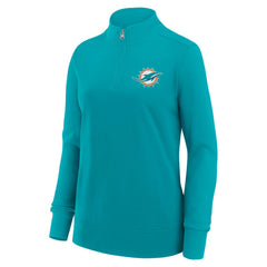 Miami Dolphins Logo Athletic Women's Velocity Quarter-Zip Jacket - Aqua for sale