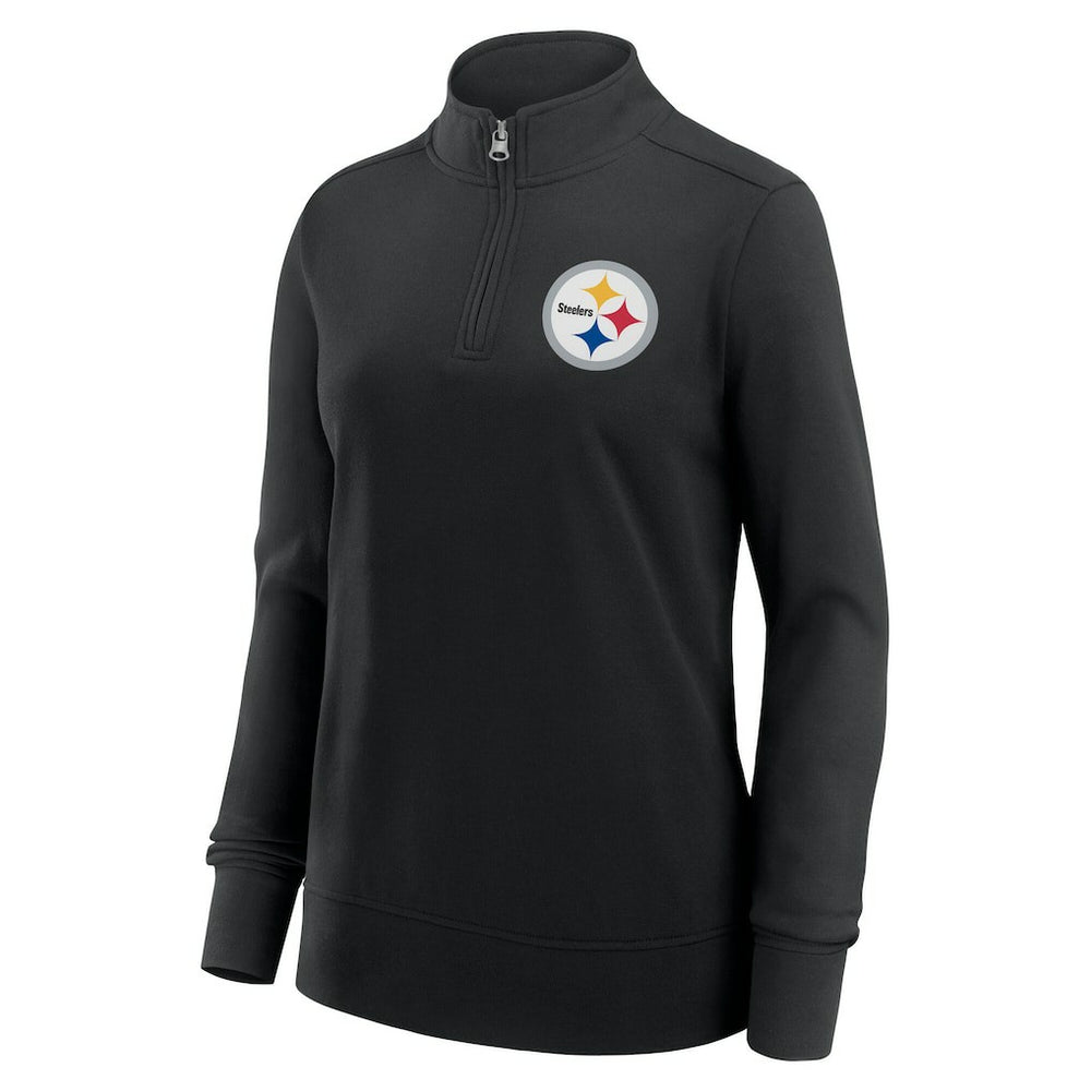 Pittsburgh Steelers Logo Athletic Women's Velocity Quarter-Zip Jacket - Black sale