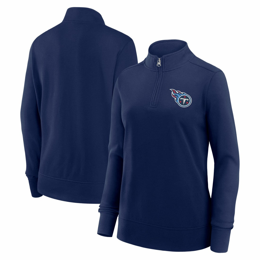 Tennessee Titans Logo Athletic Women's Velocity Quarter-Zip Jacket - Navy cheap