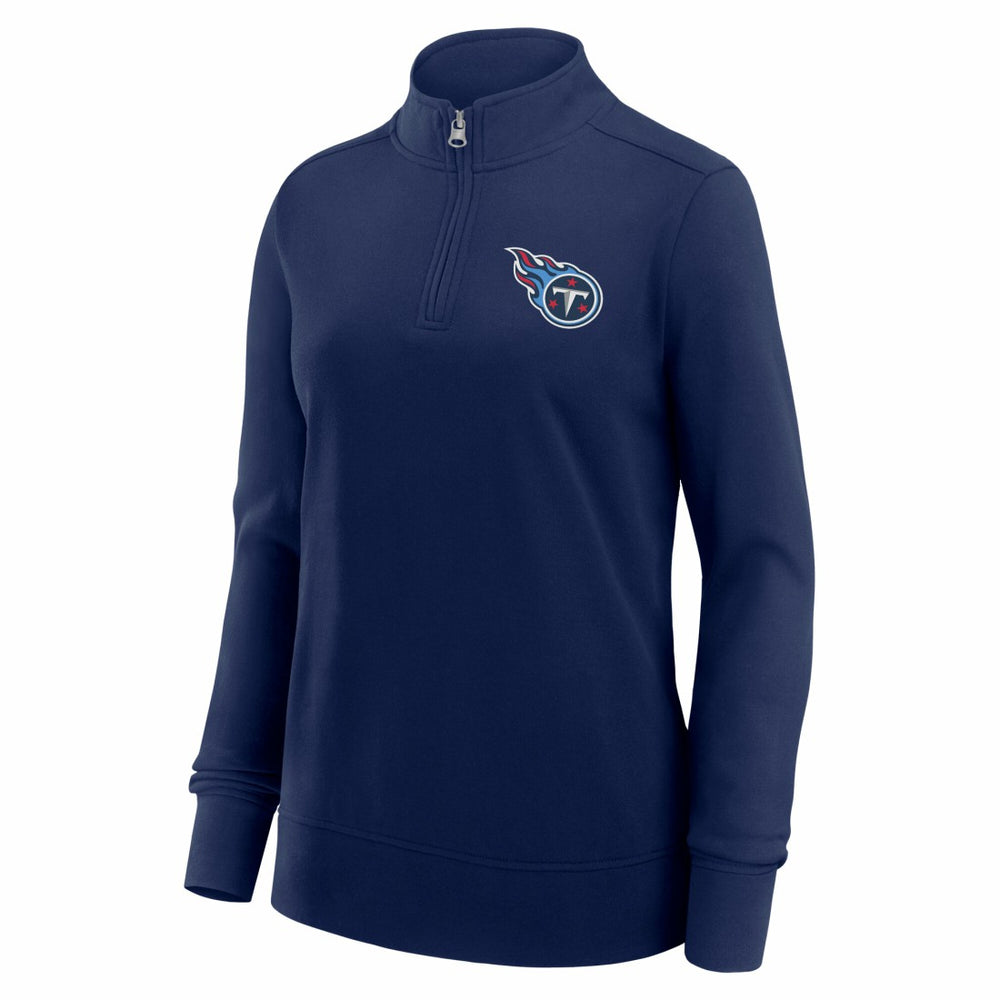Tennessee Titans Logo Athletic Women's Velocity Quarter-Zip Jacket - Navy cheap