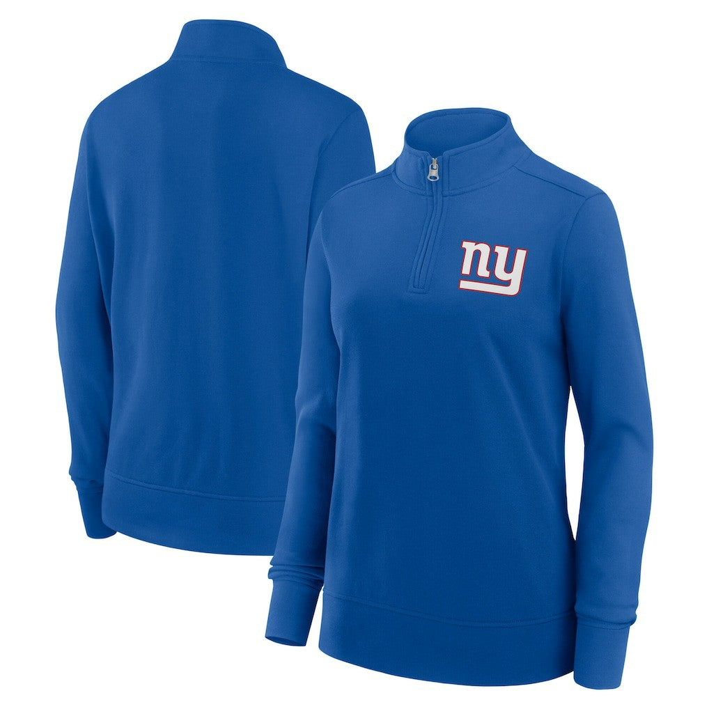 New York Giants Logo Athletic Women's Velocity Quarter-Zip Jacket - Royal sale