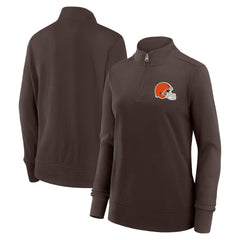 Cleveland Browns Logo Athletic Women's Velocity Quarter-Zip Jacket - Brown for sale