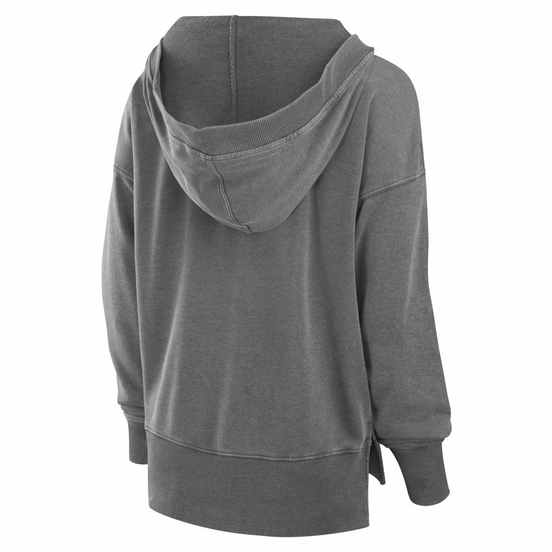 New York Jets Women's Initiative Snow Wash French Terry V-Neck Pullover Hoodie - Heather Charcoal cheap