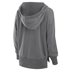 New Orleans Saints Women's Initiative Snow Wash French Terry V-Neck Pullover Hoodie - Heather Charcoal on sale