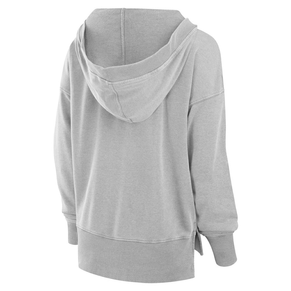 Miami Dolphins Women's Initiative Snow Wash French Terry V-Neck Pullover Hoodie - Heather Gray online