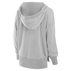 Miami Dolphins Women's Initiative Snow Wash French Terry V-Neck Pullover Hoodie - Heather Gray online