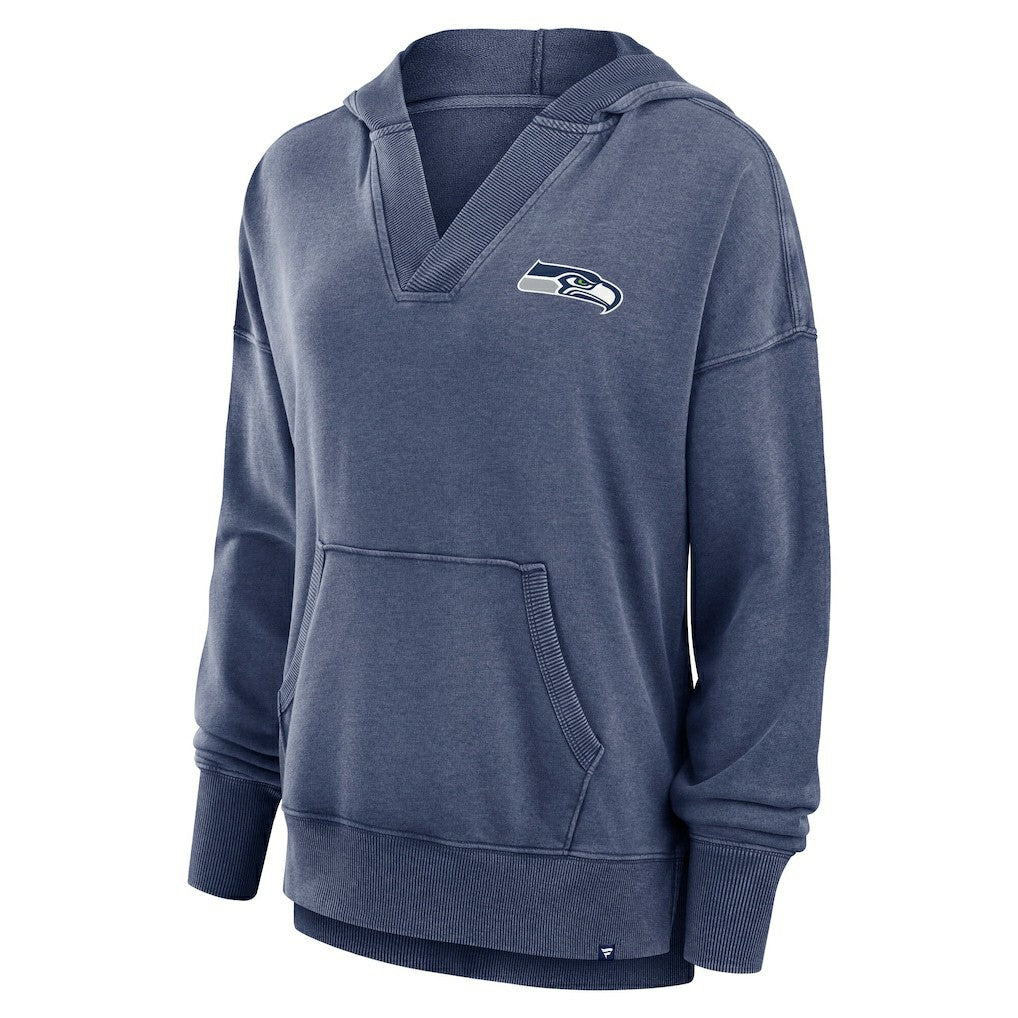 Seattle Seahawks Women's Initiative Snow Wash French Terry V-Neck Pullover Hoodie - Heather College Navy outlet