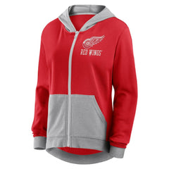 Detroit Red Wings Logo Athletic Women's Hit It French Terry Full-Zip Hoodie Red