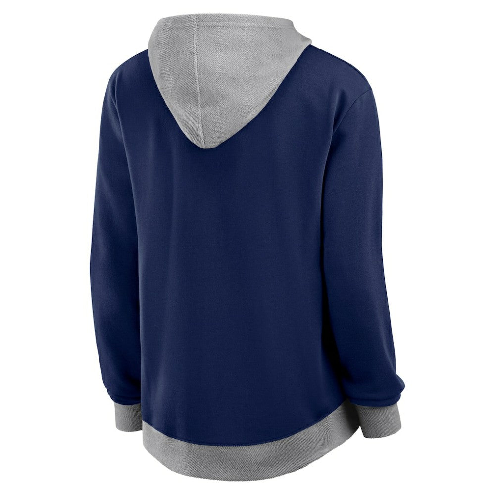 Nashville Predators Logo Athletic Women's Hit It French Terry Full-Zip Hoodie Navy