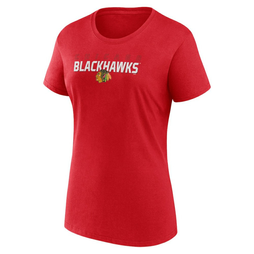 Chicago Blackhawks Logo Athletic Women's Launch Scoop Neck T-Shirt Red