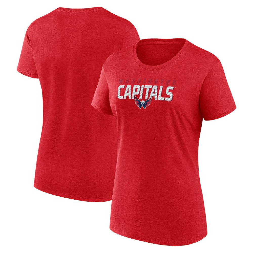 Washington Capitals Logo Athletic Women's Launch Scoop Neck T-Shirt Red
