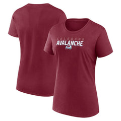 Colorado Avalanche Logo Athletic Women's Launch Scoop Neck T-Shirt Burgundy