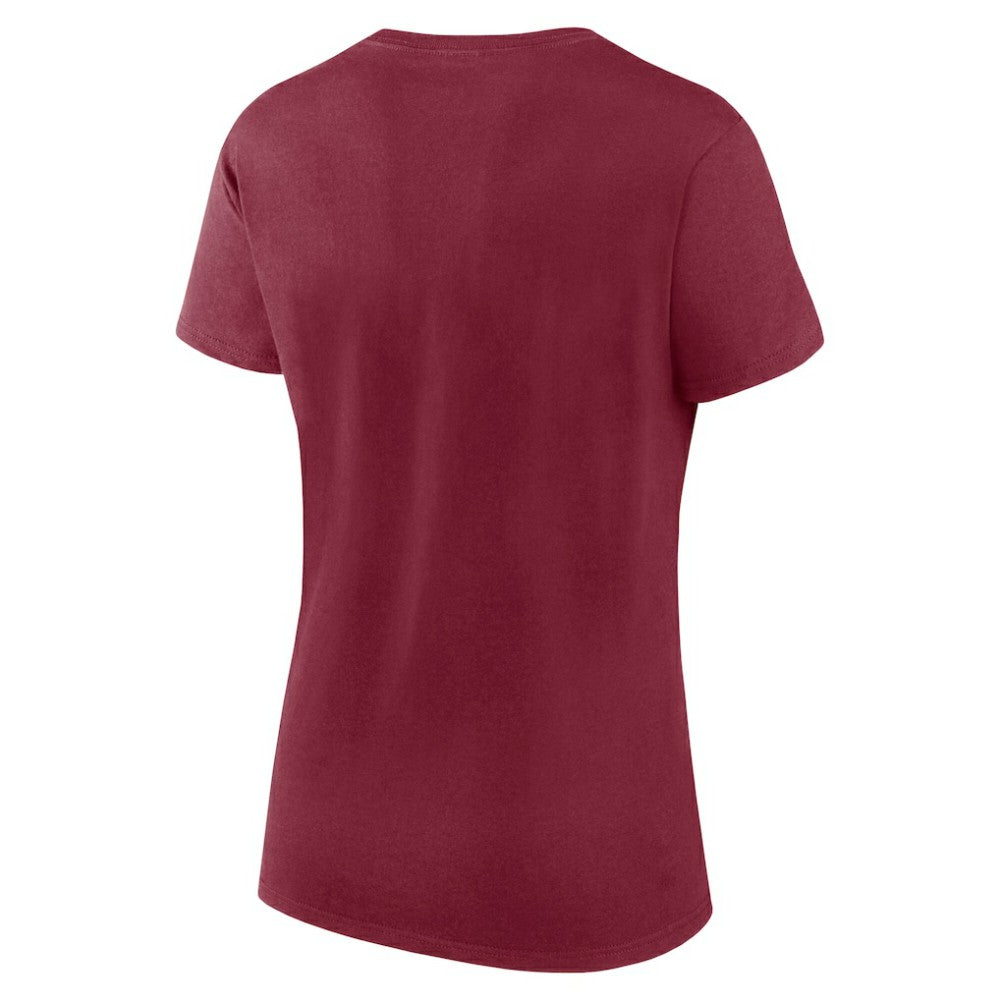 Colorado Avalanche Logo Athletic Women's Launch Scoop Neck T-Shirt Burgundy