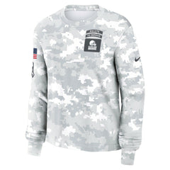 Cleveland Browns Women's 2024 Salute To Service Dri-FIT Long Sleeve T-Shirt - Arctic Camo | Nike outlet