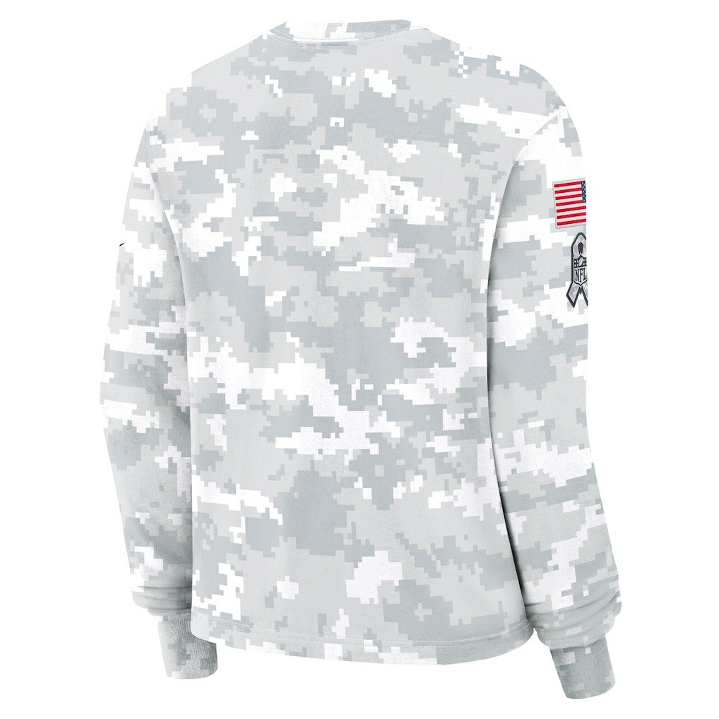 Cleveland Browns Women's 2024 Salute To Service Dri-FIT Long Sleeve T-Shirt - Arctic Camo | Nike outlet