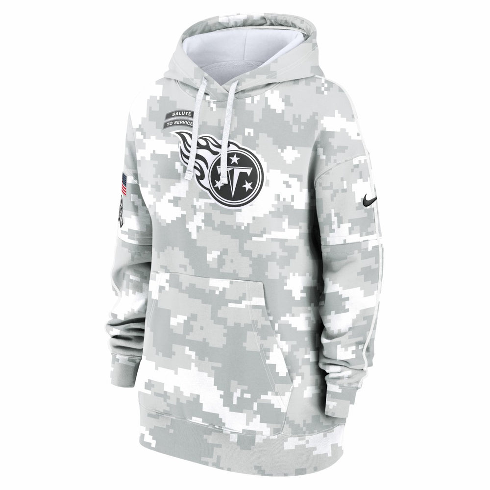 Tennessee Titans Women's 2024 Salute To Service Club Fleece Oversized Pullover Hoodie - Arctic Camo | Nike for sale