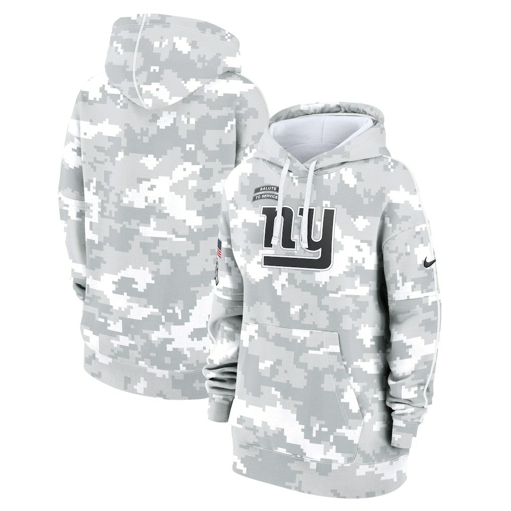 New York Giants Women's 2024 Salute To Service Club Fleece Oversized Pullover Hoodie - Arctic Camo | Nike on sale