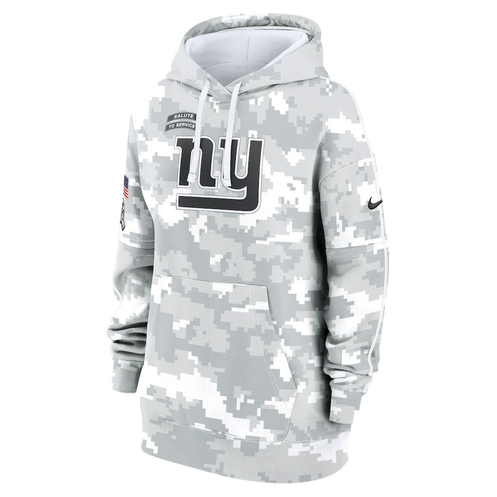 New York Giants Women's 2024 Salute To Service Club Fleece Oversized Pullover Hoodie - Arctic Camo | Nike on sale