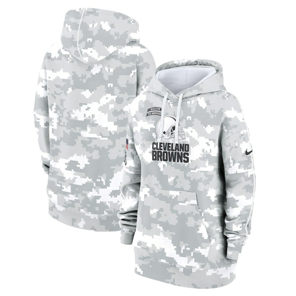 Cleveland Browns Women's 2024 Salute To Service Club Fleece Oversized Pullover Hoodie - Arctic Camo | Nike online