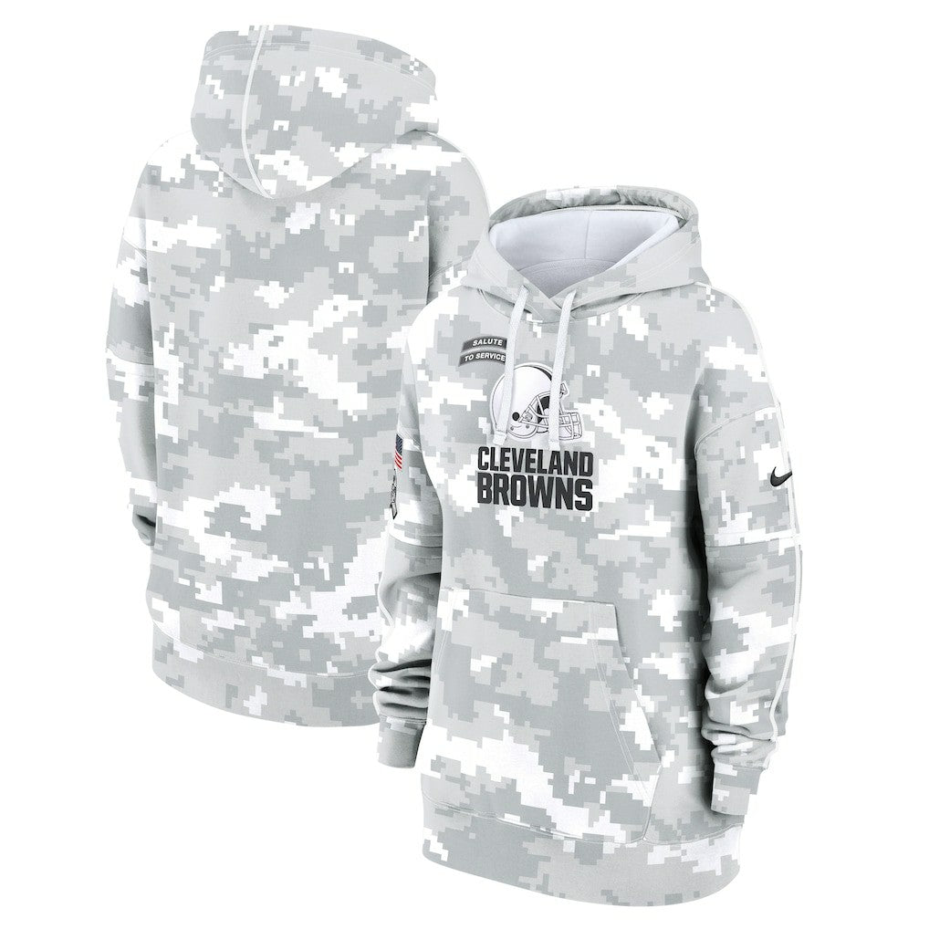 Cleveland Browns Women's 2024 Salute To Service Club Fleece Oversized Pullover Hoodie - Arctic Camo | Nike online