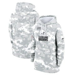 Cleveland Browns Women's 2024 Salute To Service Club Fleece Oversized Pullover Hoodie - Arctic Camo | Nike online