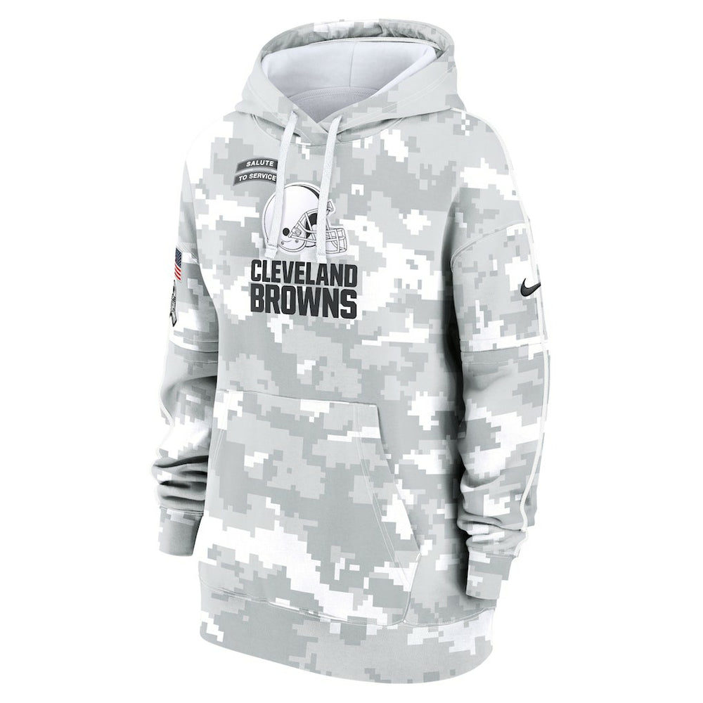 Cleveland Browns Women's 2024 Salute To Service Club Fleece Oversized Pullover Hoodie - Arctic Camo | Nike online