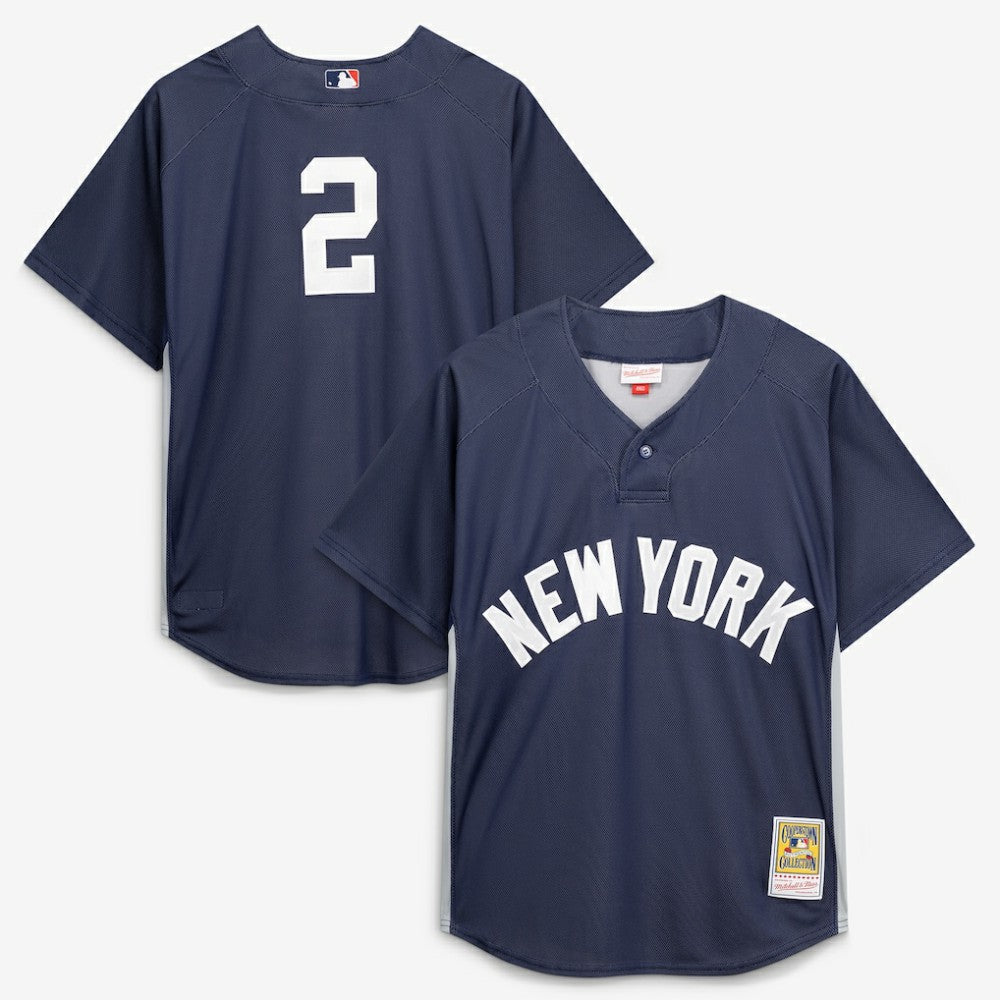Derek Jeter New York Yankees Authentic Batting Practice Jersey - Navy | Mitchell & Ness