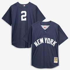 Derek Jeter New York Yankees Authentic Batting Practice Jersey - Navy | Mitchell & Ness