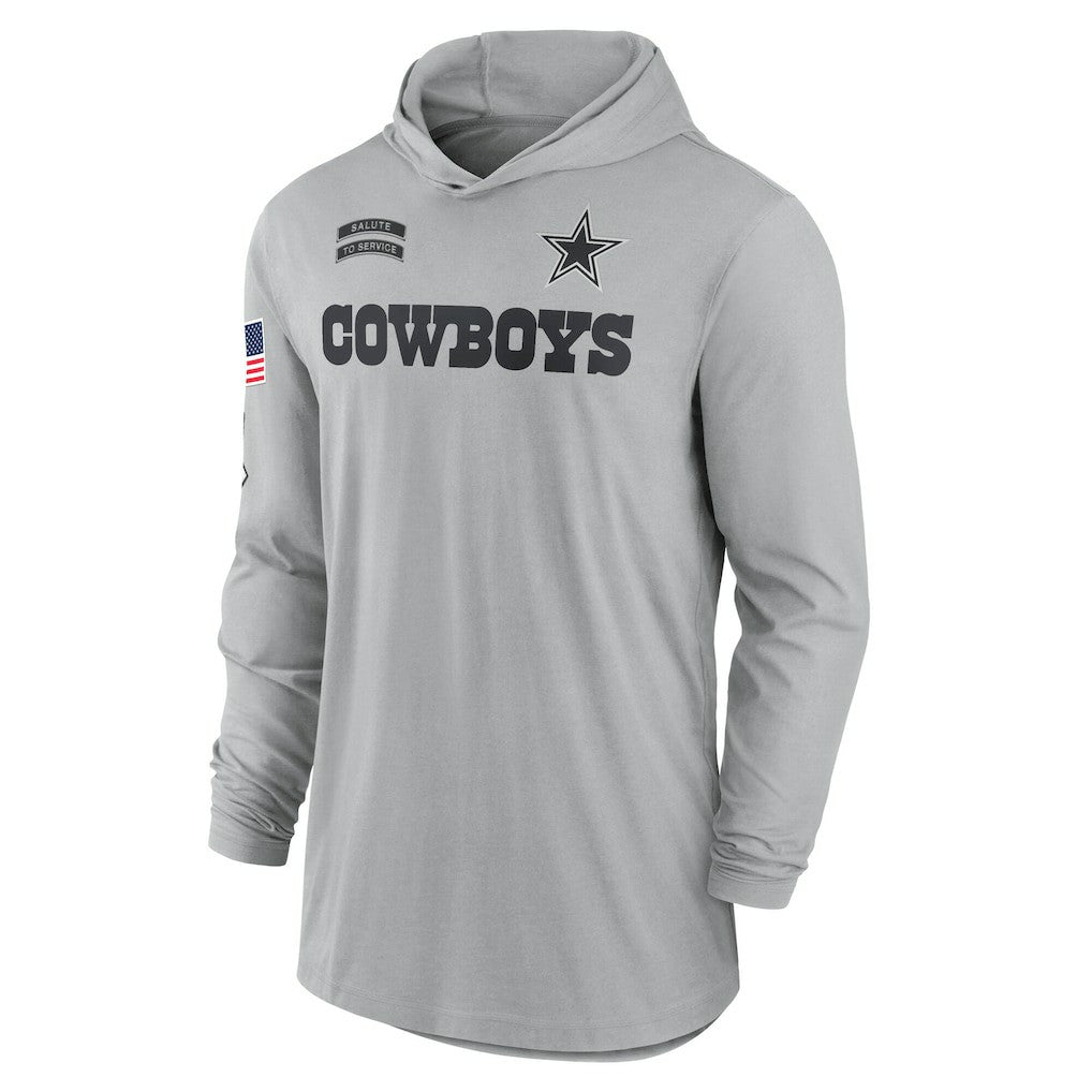 Dallas Cowboys 2024 Salute to Service Lightweight Dri-FIT Long Sleeve Hoodie T-Shirt - Gray | Nike online