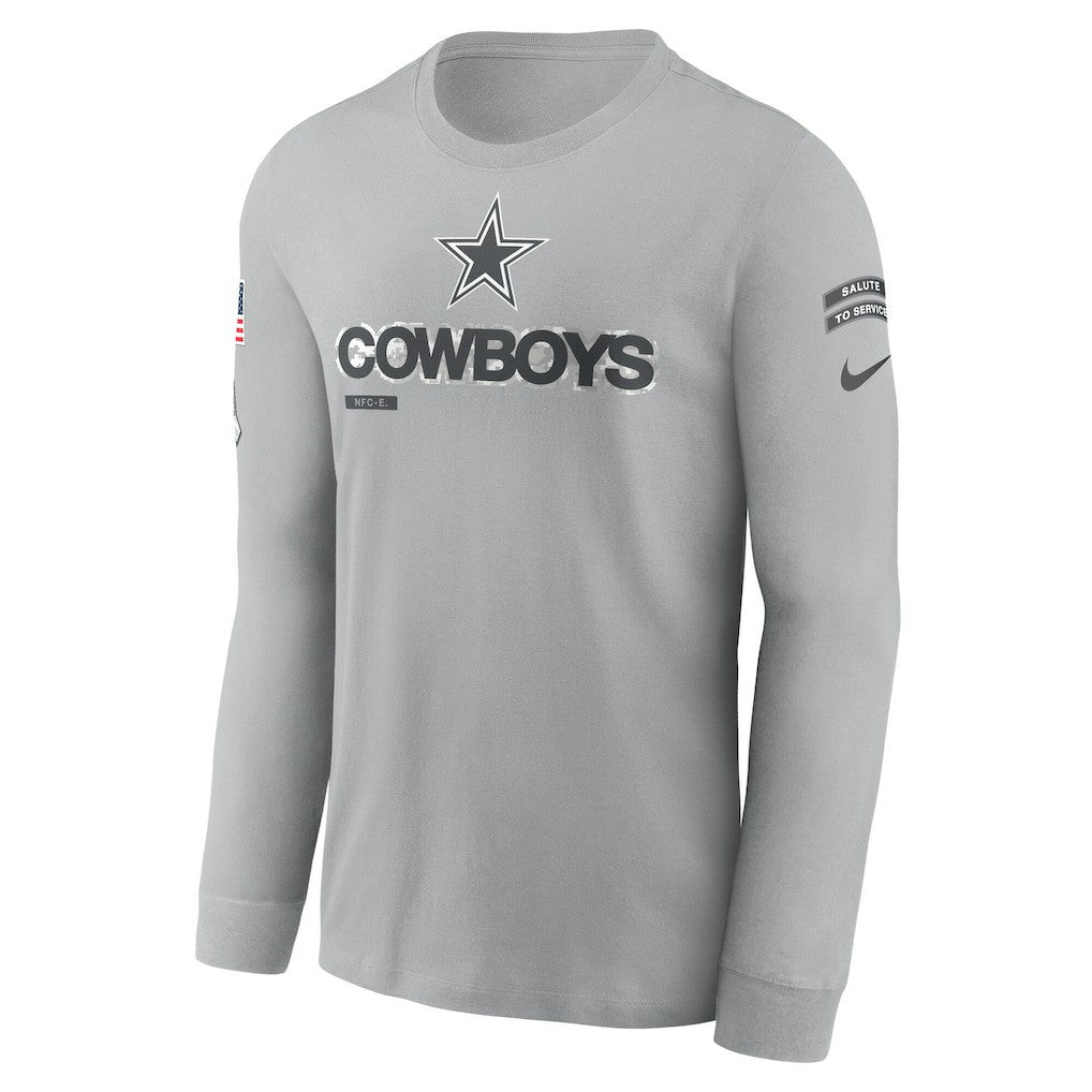 Dallas Cowboys 2024 Salute To Service Long Sleeve T-Shirt - Gray | Nike sale