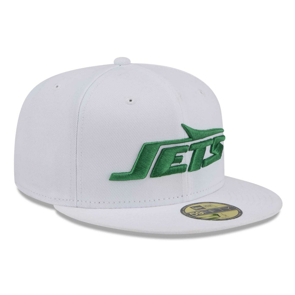 New York Jets New Era Wordmark Omaha 59FIFTY Fitted Hat - White discount