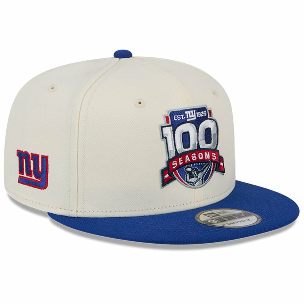 New York Giants New Era 100th Season Two-Tone 9FIFTY Snapback Hat - Cream/Royal outlet
