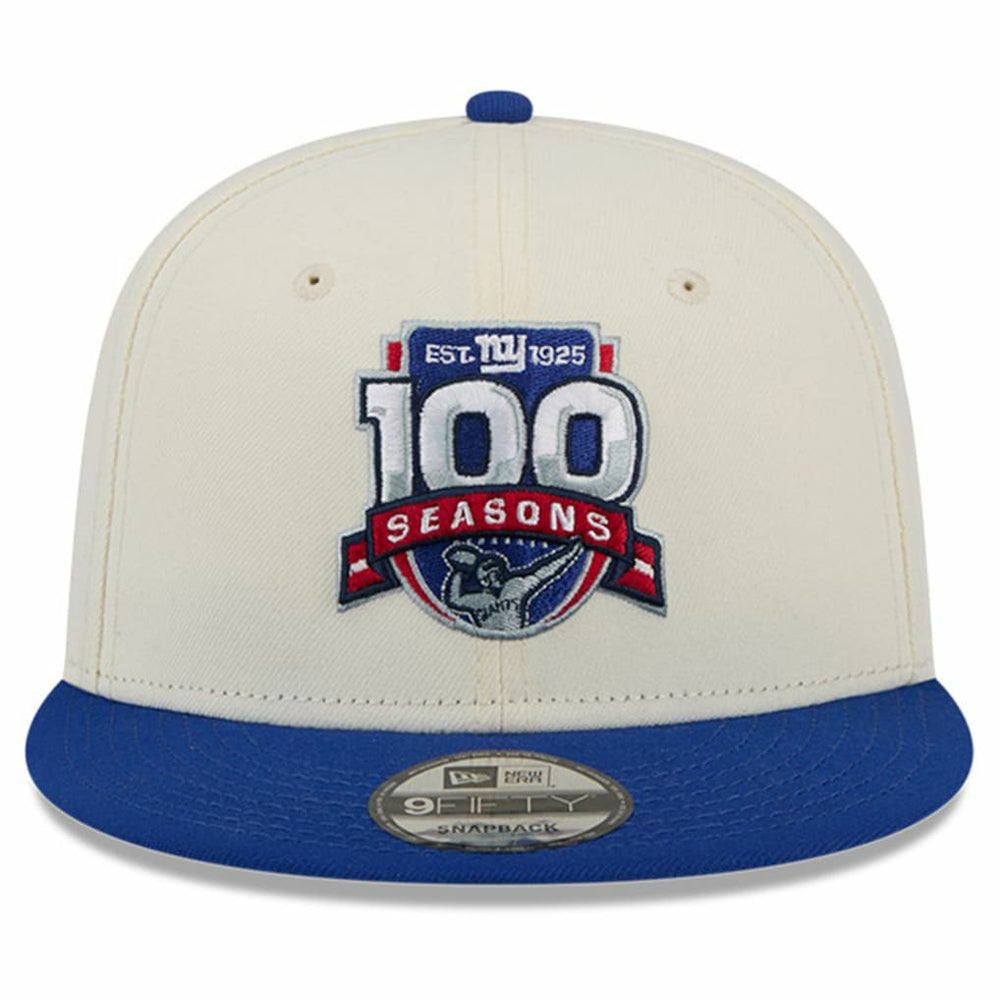 New York Giants New Era 100th Season Two-Tone 9FIFTY Snapback Hat - Cream/Royal outlet