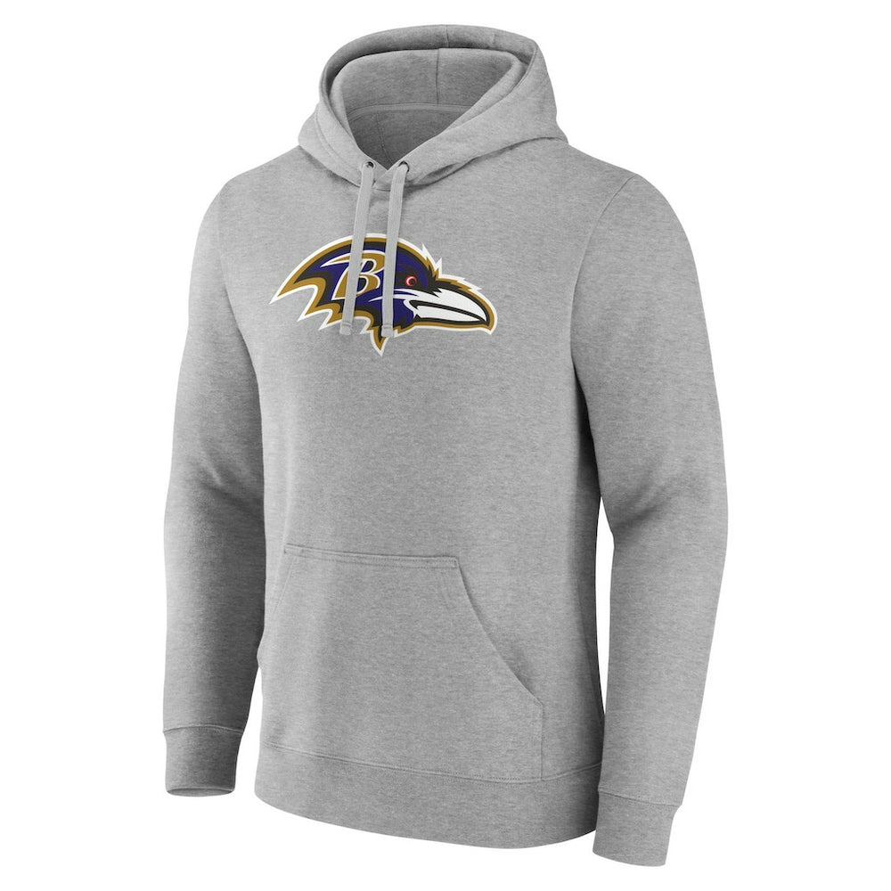 Zay Flowers Baltimore Ravens Icon Player Name & Number Pullover Hoodie - Gray on sale