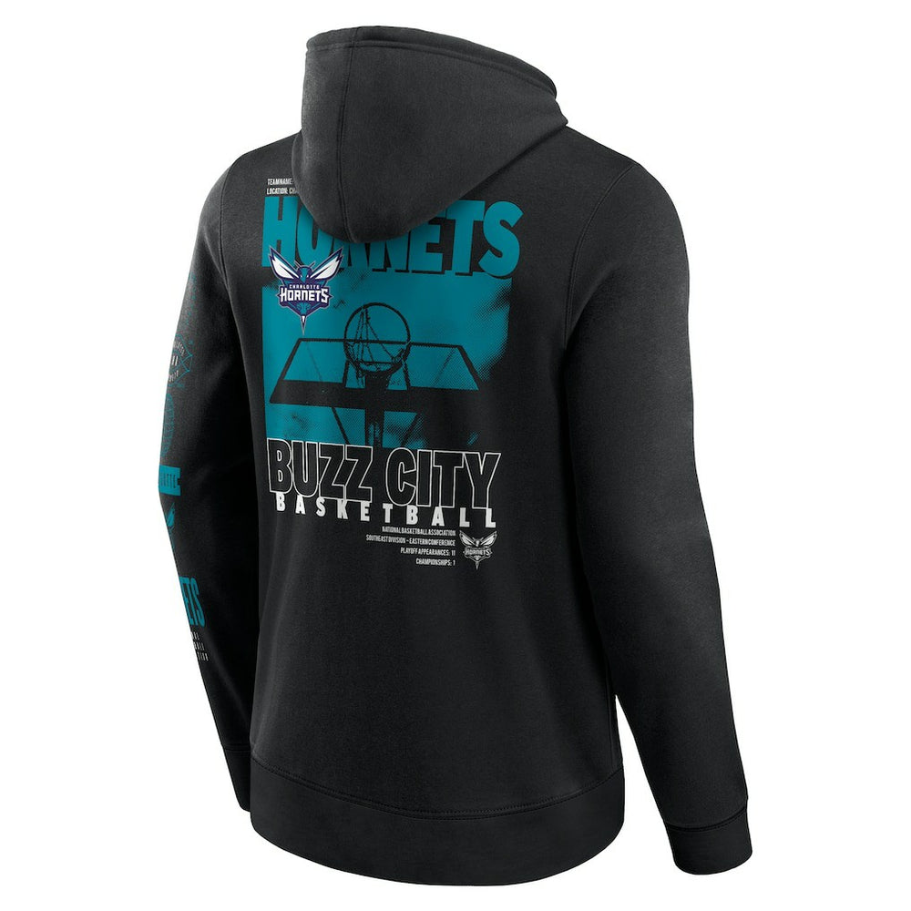 Charlotte Hornets Game Time Crossover Pullover Hoodie - Black | Fanatics sale