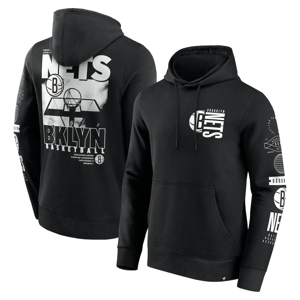 Brooklyn Nets Game Time Crossover Pullover Hoodie - Black | Fanatics on sale