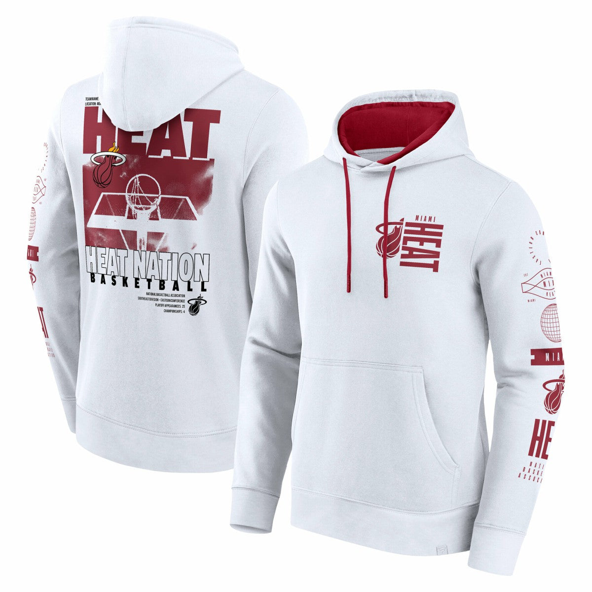 Miami Heat Game Time Crossover Pullover Hoodie - White | Fanatics outlet
