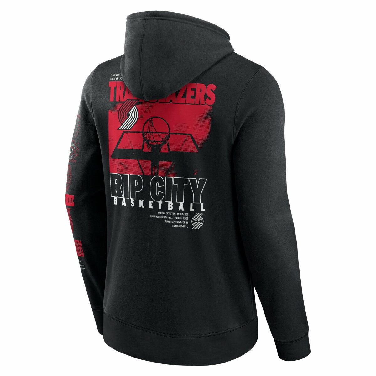 Portland Trail Blazers Game Time Crossover Pullover Hoodie - Black | Fanatics cheap