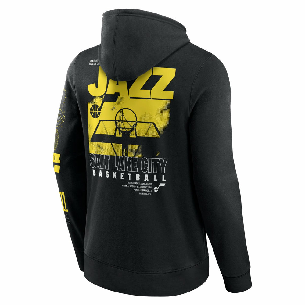 Utah Jazz Game Time Crossover Pullover Hoodie - Black | Fanatics online