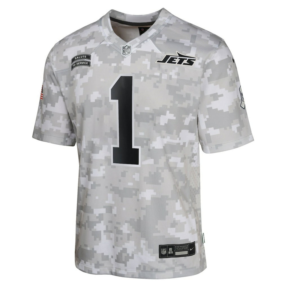 Sauce Gardner New York Jets Youth 2024 Salute to Service Game Jersey - Arctic Camo | Nike on sale