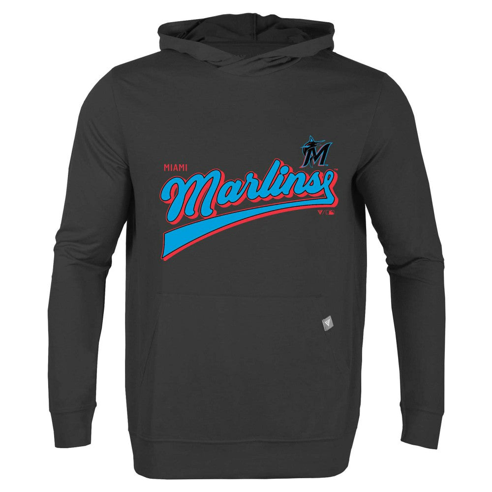 Miami Marlins Levelwear  Relay 2.0 Retro Pullover Hoodie - Black