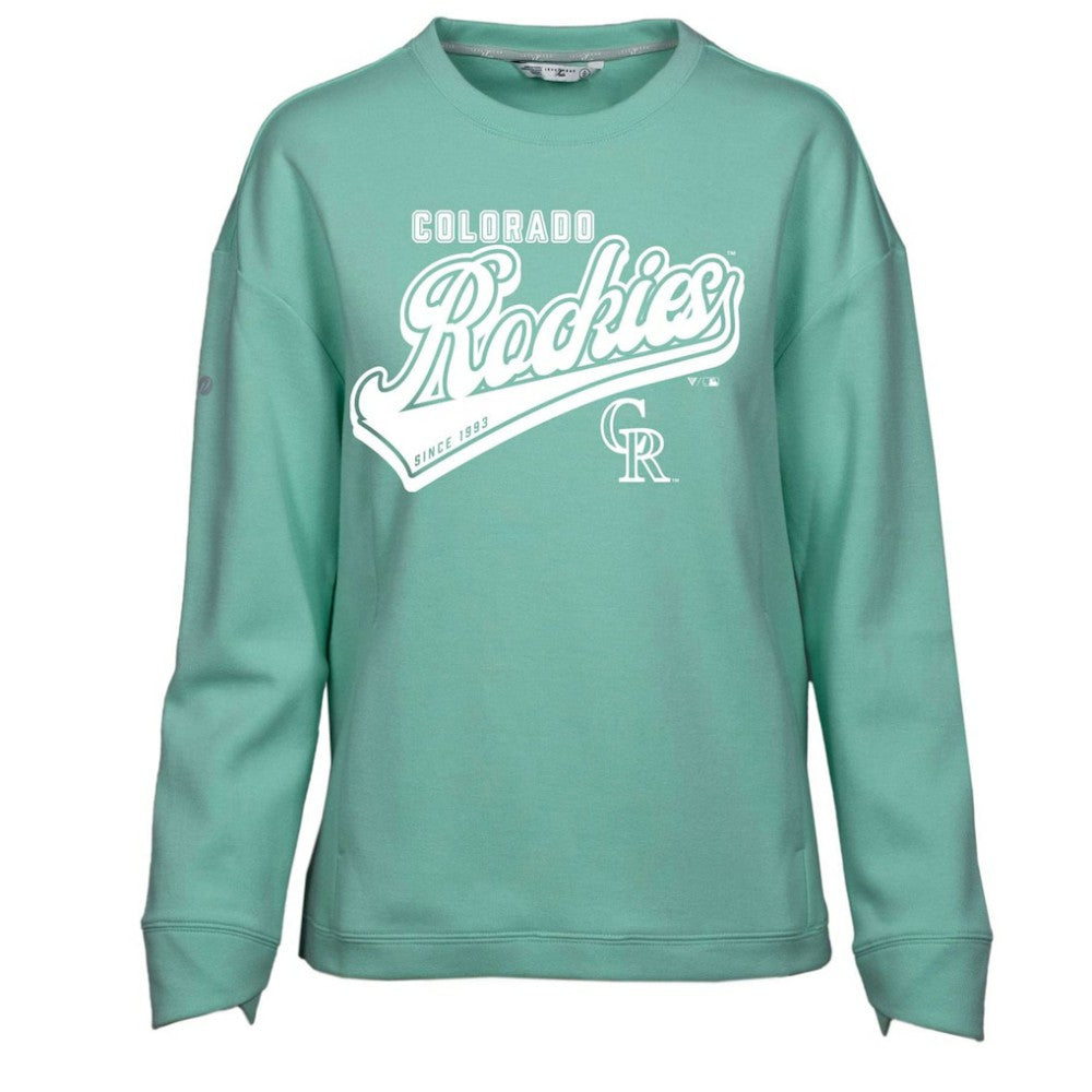 Colorado Rockies Levelwear Women's  Fiona Sweep Pullover Sweatshirt - Mint