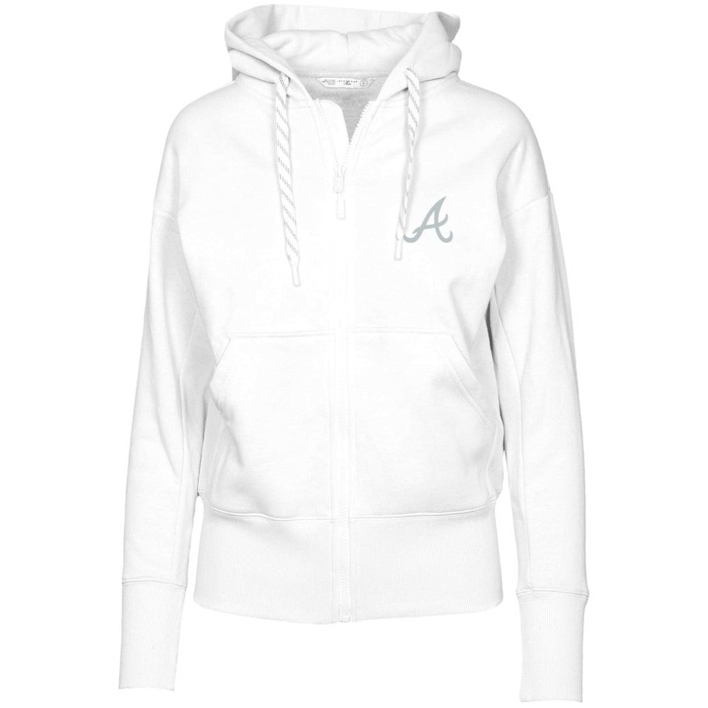 Atlanta Braves Levelwear Women's  Gardinia Core Full-Zip Hoodie - White